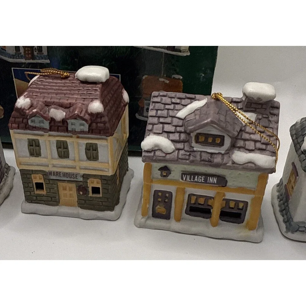 Dickens Village Bell Lites Porcelain Ornaments Set Of 5